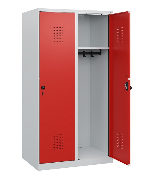 C+P Spind Evolo PLUS, 2 Abteile, 1530x800x500mm, 7035/3020, Drehriegel, 0490005-22 S10005