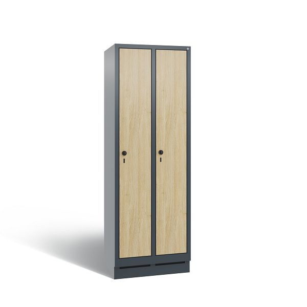 C+P Spind Evolo, 2 Abteile, H1800xB610xT500 mm, Anthrazit/MDF Eiche, 48020-20 S11011