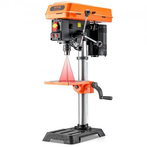 VEVOR 254mm Tischbohrmaschine Säulenbohrmaschine Standbohrmaschine 510-2430U/min, TSZC62A5D1004G1ZDV2