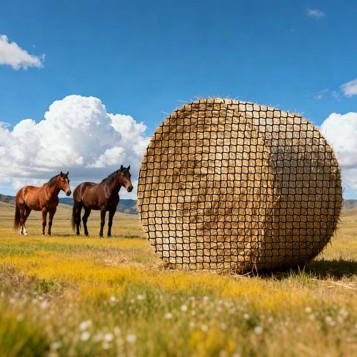 VEVOR Rundballen-Heunetz, 1,8x1,8x1,8m, Maschenweite 38,1x38,1mm, PE-Material, inkl. Zubehör, Futternetz für Pferde, MGCWXWYWJW669QY4O001V0