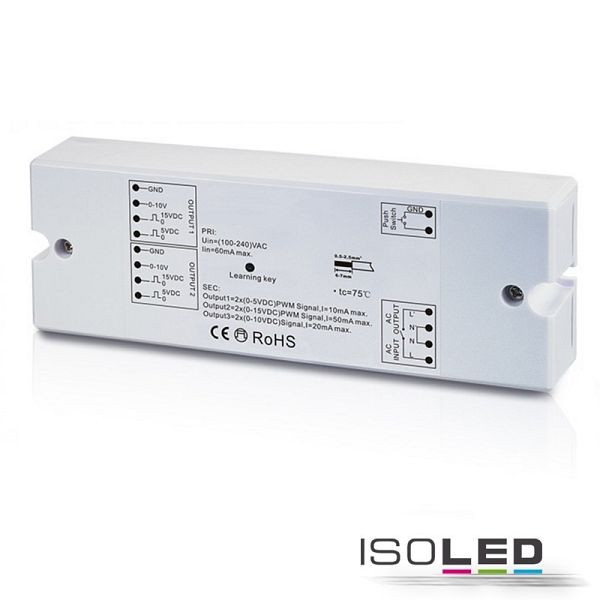 ISOLED Sys-One Funk/Push Dimmer 0-10V Output, 2.000W Schaltrelais, 230V, 112711