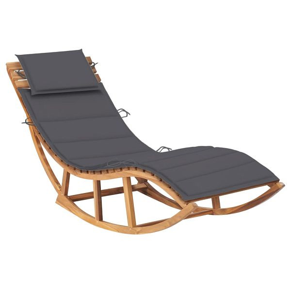 vidaXL Schaukelliege mit Auflage Massivholz Teak, 3063333
