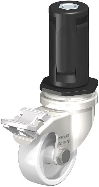 Blickle LRXA-PO 50G-FI-EXR04 Edelstahl-Apparate-Lenkrolle mit Expander & Feststeller, Polyamid, Weiß, 856451