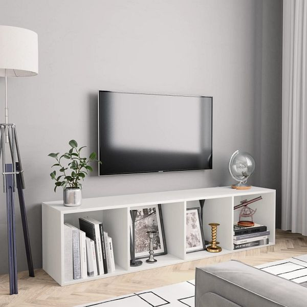 vidaXL Bücherregal/TV-Schrank Weiß 143×30×36 cm, 800261