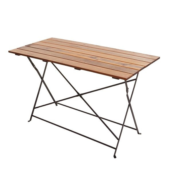 Mendler Biergartentisch HWC-J40, Klapptisch Gartentisch, Gastronomie-Qualität Akazie 120x60cm, braun, 77440