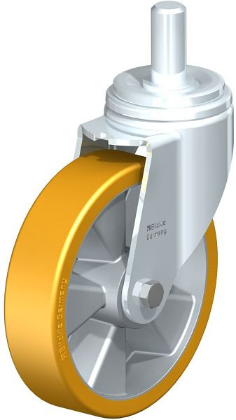 Blickle LHZ-ALTH 200K Stahlblech-Lenkrolle, Schwerlast-Ausführung, mit Zapfen, Blickle Extrathane®, Hellbraun, 754659