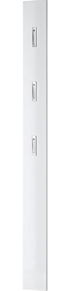 Deskin Garderobenpaneel DETROIT mit 3 Haken, weiß Hochglanz, B 150 x T 40 x H 1700 mm, 290608