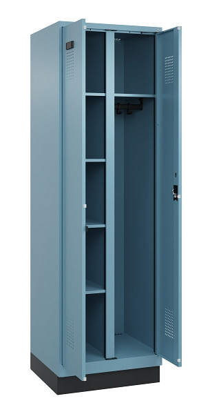 C+P Wäsche-/Garderobenspind Evolo PLUS, mit Sockel, 2 Abteile, 1950x600x500mm, 0, Zylinderschloss, 049620-20 S10048