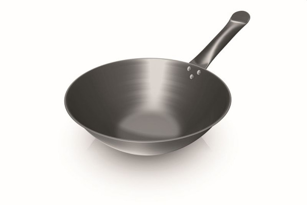 B.PRO Flachboden-Wokpfanne 3-Schicht-Material (Edelstahl mit Aluminium-Kern), 575032