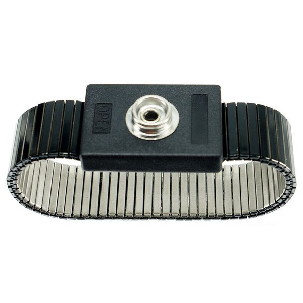 SafeGuard ESD-Armband Metall, 10 mm DK Druckknopf, schwarz, DSWL24921