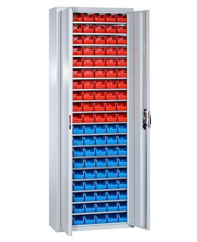 DENIOS Magazinschrank mit 114 Sichtlagerkästen pro-line A, 700 x 300 x 1980 mm, 265183