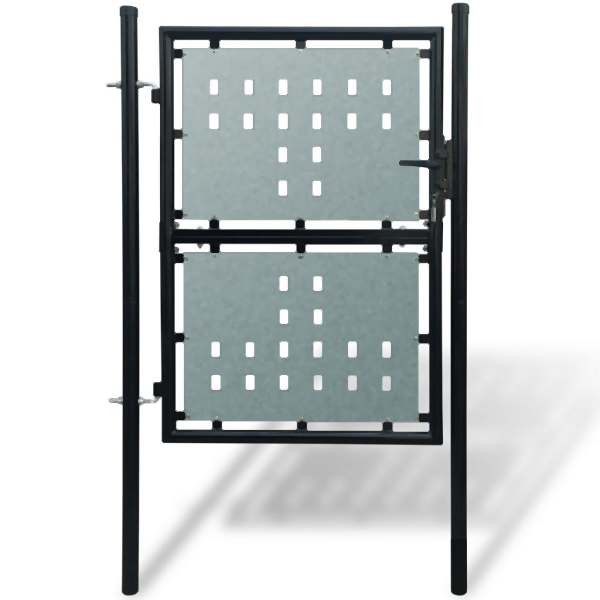 vidaXL Zauntor (Einzeltor) Schwarz 100x250 cm, 141689, 8718475929147