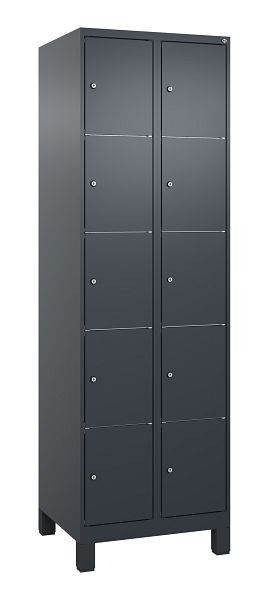 C+P Schließfachschrank Classic PLUS, Füße, 2 Abteile, 1950x600x500mm, 7016/7016, 080010-205 S10012