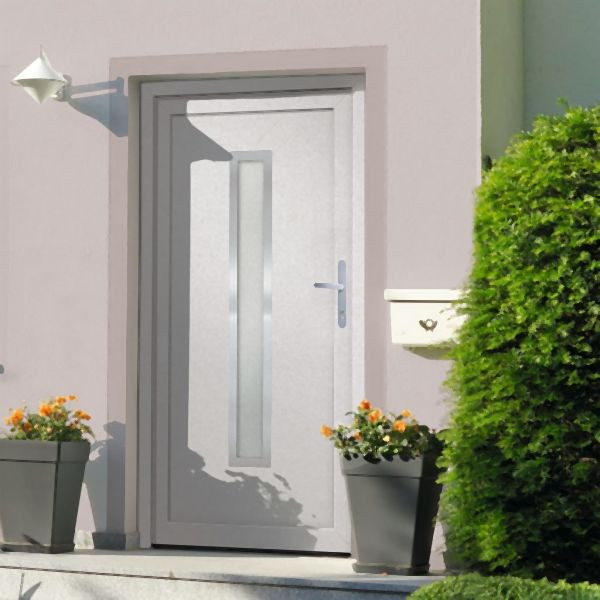 vidaXL Haustür Weiß 108x200 cm PVC, für den Eingangsbereich, 3187895
