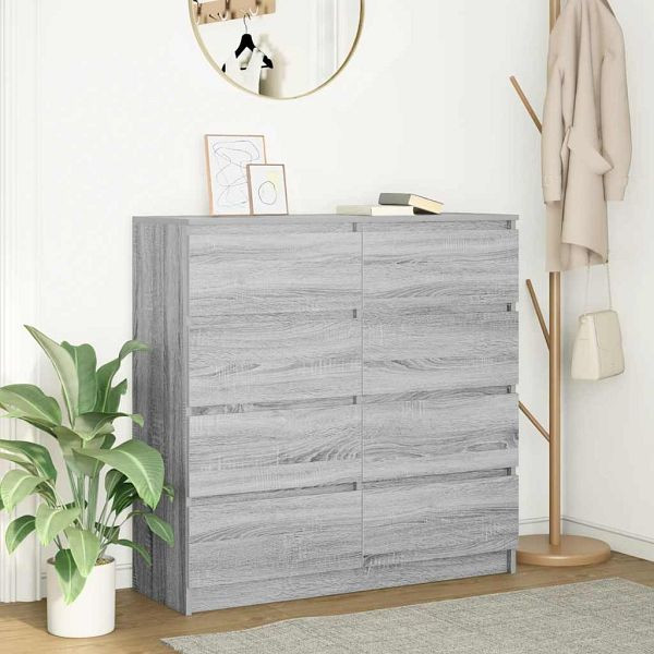 vidaXL Sideboard Grau Sonoma 100x35x99 cm Holzwerkstoff, 3328494
