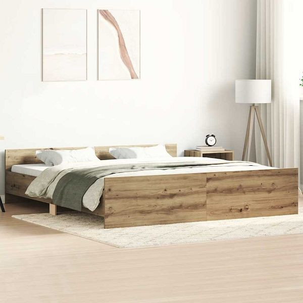 vidaXL Bettgestell ohne Matratze Artisan-Eiche 180x200cm Holzwerkstoff, 3328761