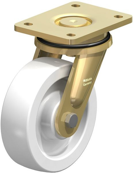 Blickle LS-SPO 160G Stahlgeschweißte Schwerlast-Lenkrolle, schwere Drehkranz-Ausführung, Polyamid, Weiß, 755057