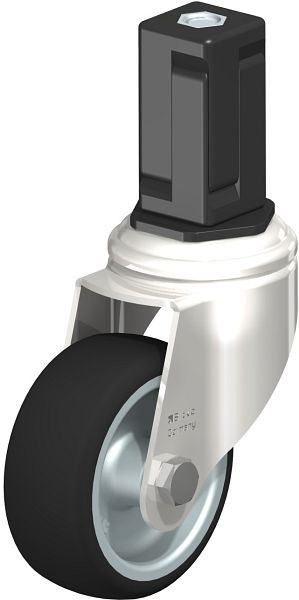 Blickle LKRXA-PATH 80G-11-EXV15 Edelstahl-Apparate-Lenkrolle mit Expander, Thermoplastisches Polyurethan, Grau, 853402
