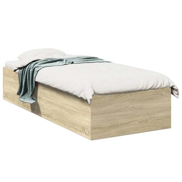 vidaXL Bettgestell Sonoma-Eiche 100x200 cm Holzwerkstoff, 3281051