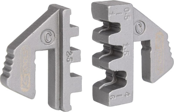 KS Tools Paar Crimp-Einsätze für Flachstecker 4,8 und 6,3 mm, Durchmesser 0,5 - 6,0 mm, 115.1417