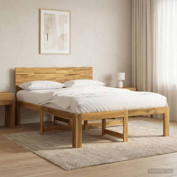 vidaXL Doppelbettgestell mit Kopfteil ROSTOCK Weiß 140 x 190 cm, 903367