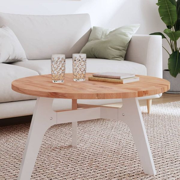 vidaXL Tischplatte Ø80x2,5 cm Rund Massivholz Buche, 355939