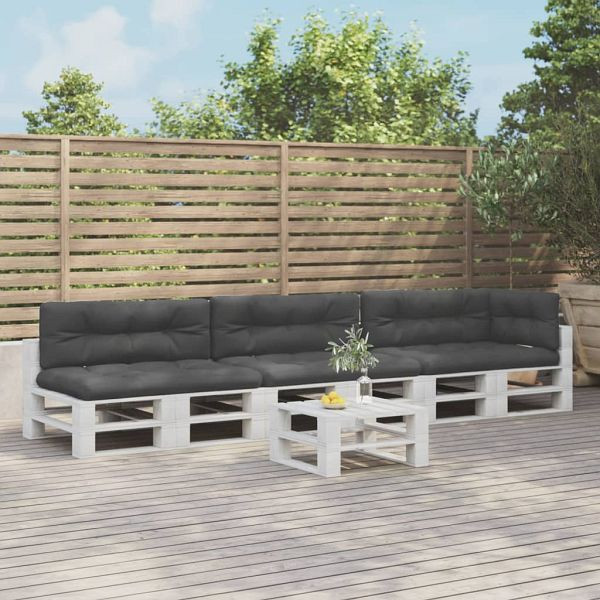 vidaXL Palettenkissen 7-tlg. Schwarz Stoff (Polyester), 3217149
