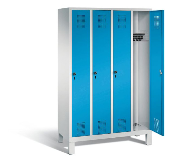 C+P Garderobenschrank Evolo, H1850xB1190xT500mm, Farbe: Lichtgrau / Lichtblau, 48010-40 S10008