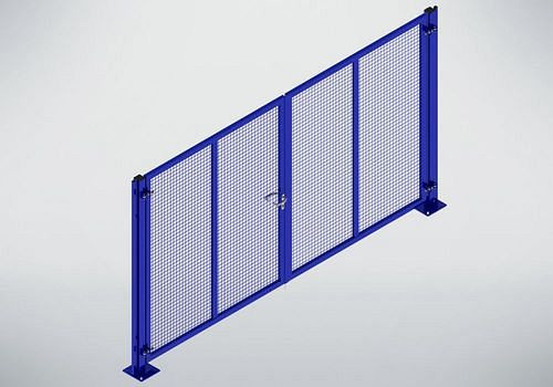 TTS Trennwandsystem 9200, Doppelflügeltor, B 4000, H 2200 mm, ultramarinblau, 285269