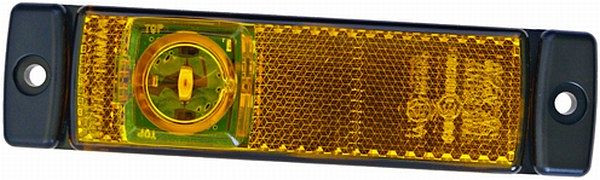 HELLA Seitenmarkierungsleuchte, LED, 24V, Anbau, gelb, LED-Lichtfarbe: gelb, 5000mm, offene Kabelenden, seitlicher Anbau, 2PS 008 645-187