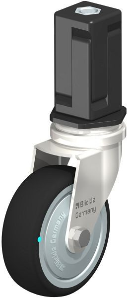 Blickle LRXA-PATH 75KD-FK-EXV05 Edelstahl-Apparate-Lenkrolle mit Expander, Thermoplastisches Polyurethan, Grau, 853384