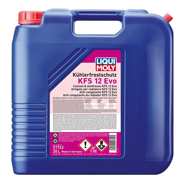 LIQUI MOLY Kühlerfrostschutz KFS 12 Evo, Kanister Kunststoff, VE: 20 Liter, 21742