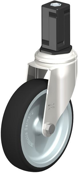 Blickle LKRXA-PATH 126G-11-EXV15 Edelstahl-Apparate-Lenkrolle mit Expander, Thermoplastisches Polyurethan, Grau, 853482