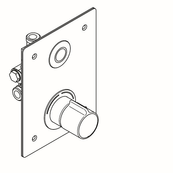 KWC Duscharmatur, F5, elektronische Zeitsteuerung, Thermostat, UP, Fertigbauset, 2xBypass, Spezialschrauben, 24 VDC, 3600005875