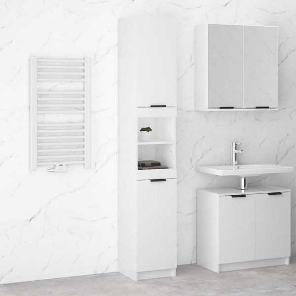 vidaXL Badschrank Hochglanz-Weiß 32x34x188,5 cm Holzwerkstoff, 811328