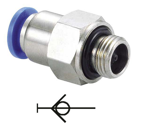 timmer B-SGE-8-3/8-MSv-KU, Selbstsperrende Gerade Einschraubverschraubung zylindrisch mit Stopp-Funktion, Gewinde: 3/8", VE: 10 Stück, 03170254
