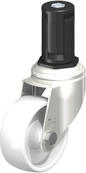 Blickle LKRXA-PO 80G-11-EXR15 Edelstahl-Apparate-Lenkrolle mit Expander, Polyamid, Weiß, 853541