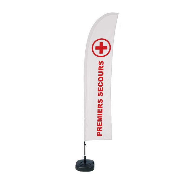 Showdown Displays Beach Flag Budget Wind Komplettset Erste Hilfe Französisch, BFBL-WT21-17-I509