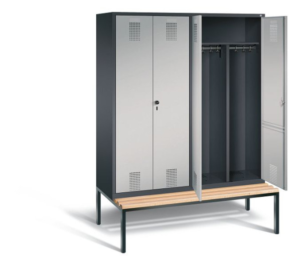 C+P Schwarz-Weiss-Spind Evolo, H2090xB1590xT815mm, Farbe: Schwarzgrau / Weißaluminium, 48052-42 S10022