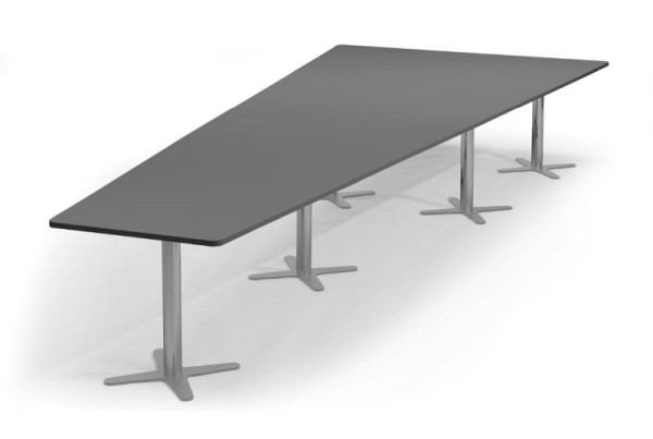 Deskin Konferenztisch DUBLIN, Dekor: Anthrazit, Gestellfarbe: Alusilber RAL 9006, BxHxT: 5000 x 735 x 2050 mm, 330304