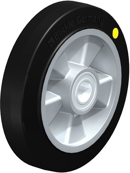 Blickle ALEV 200/25K-EL Rad aus Elastik-Vollgummi, Schwarz, 738248