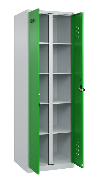 C+P Wäsche-Spind Evolo PLUS, 2 Abteile, 1850x600x500mm, 7035/6037, Verschluss Drehriegel, 049002-20B S10011