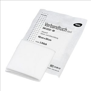 WERO Verbandtuch DIN 13152-BR aus Vliesstoff, 40 x 60 cm, steril, VE: 20 Stück, 130014