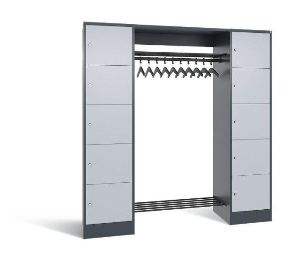 C+P Garderobe Serie 8070, H1950xB1870xT480 mm, Anthrazit/Weißalu, 82710-00 S10416