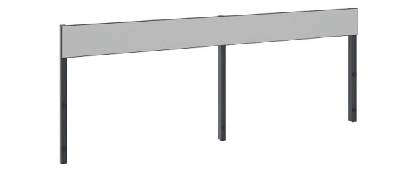 C+P Rückenlehne 1-seitig, Feuchtraum, H796xB1960 mm, Schwarzgrau/HPL Grau, 8062-731 S10002