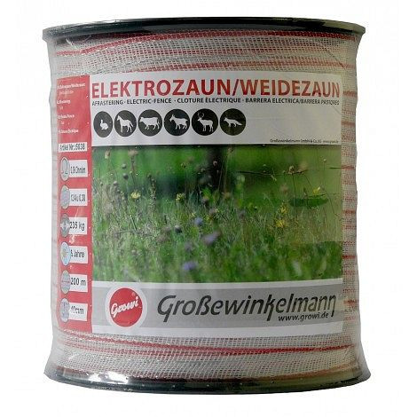 Growi SuperLine Breitband, 40 mm, 200 m rot/weiß, 10050380