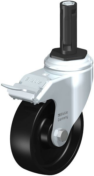 Blickle LKRA-POA 100K-11-FI-ER12 Apparate-Lenkrolle mit Expander & Feststeller, Polyamid, Schwarz, 849017
