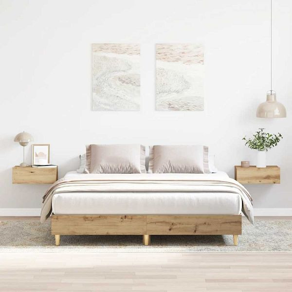vidaXL Bettgestell ohne Matratze Artisan-Eiche 150x200cm Holzwerkstoff, 3328716