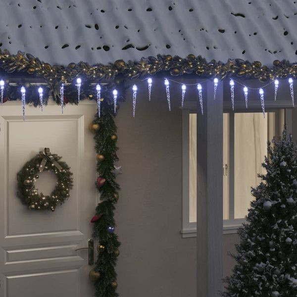 vidaXL Eiszapfen-Lichterkette 200 LEDs Kaltweiß 20 m Acryl PVC, 356228