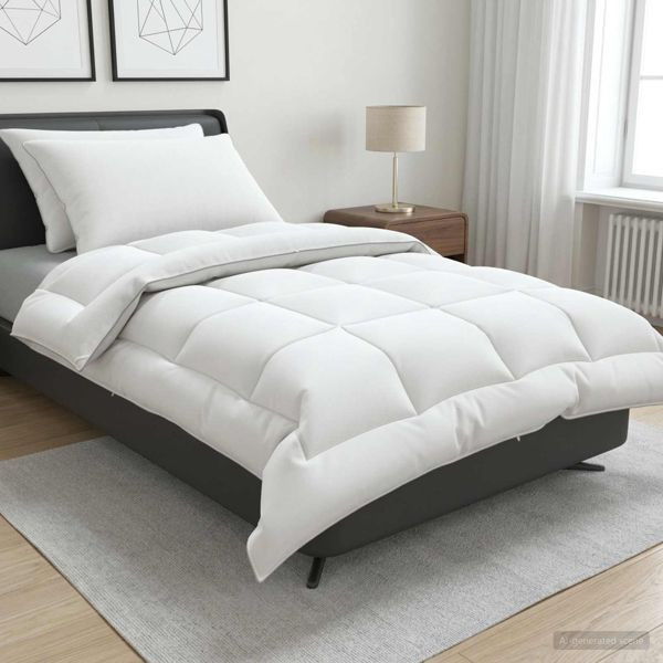 vidaXL Bettdecke und Kissen Set 3-teilig 135x220 cm Winter 450 GSM Wolle, 3441894